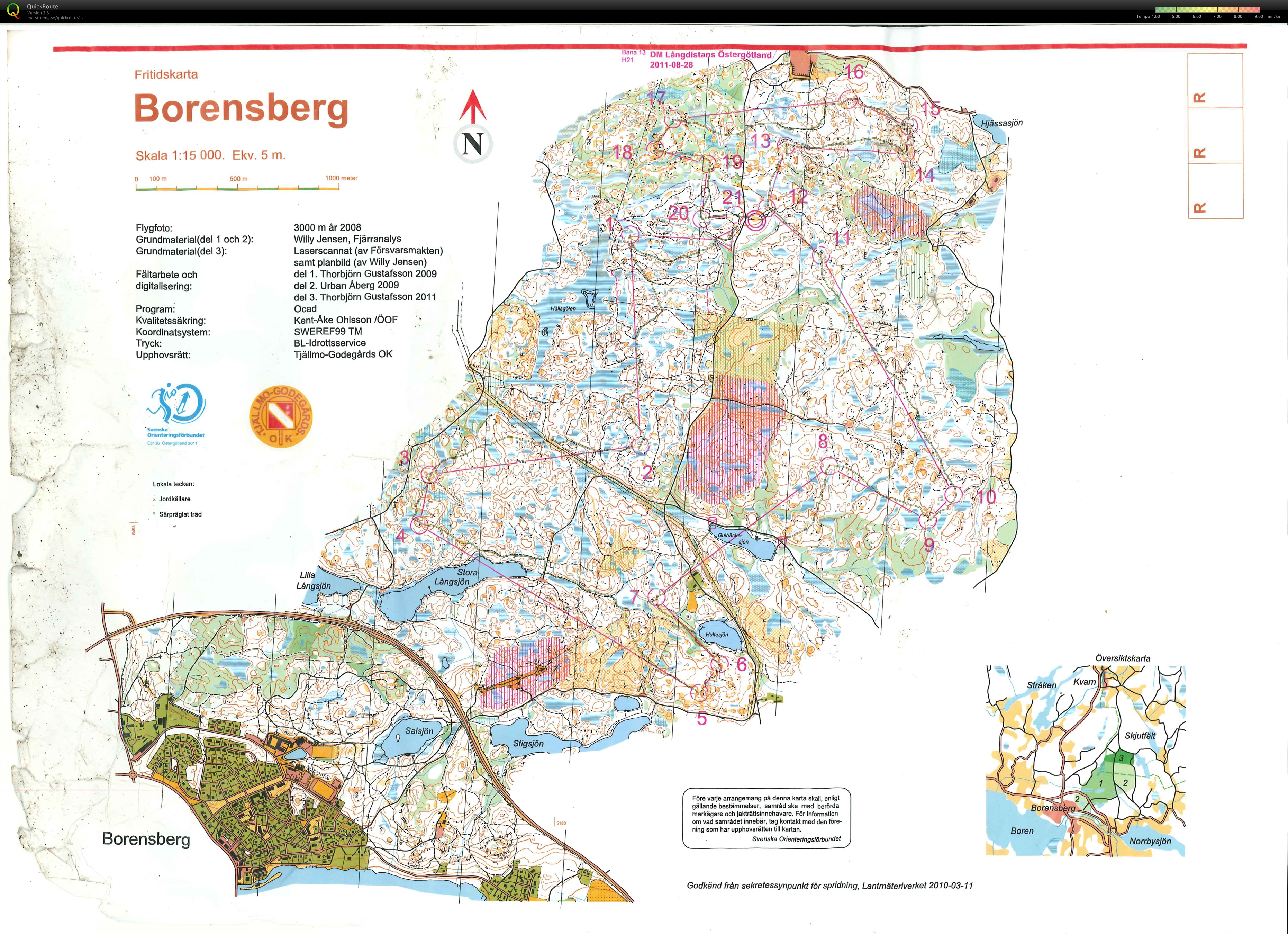 Karta från DM Lång Östergötland