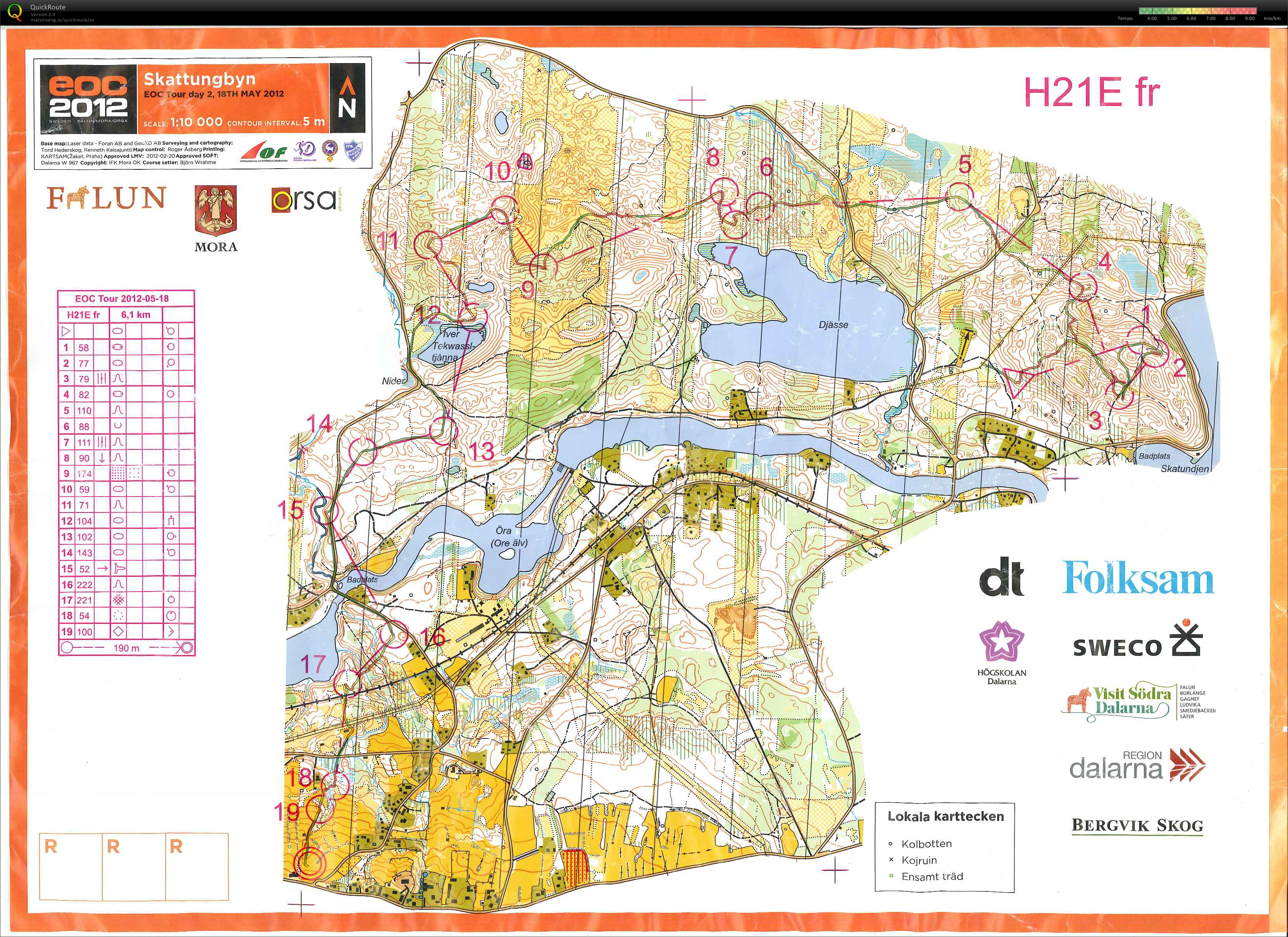 Karta från EOC Tour E2