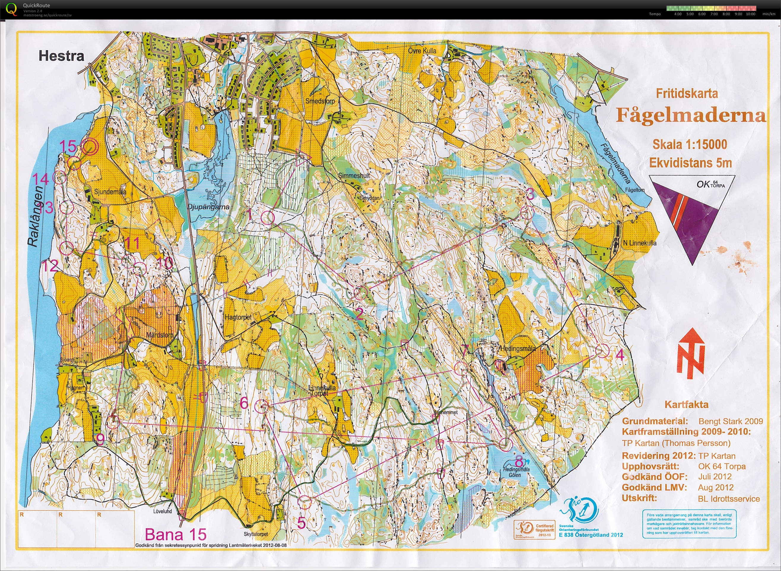 Karta från DM Lång Östergötland