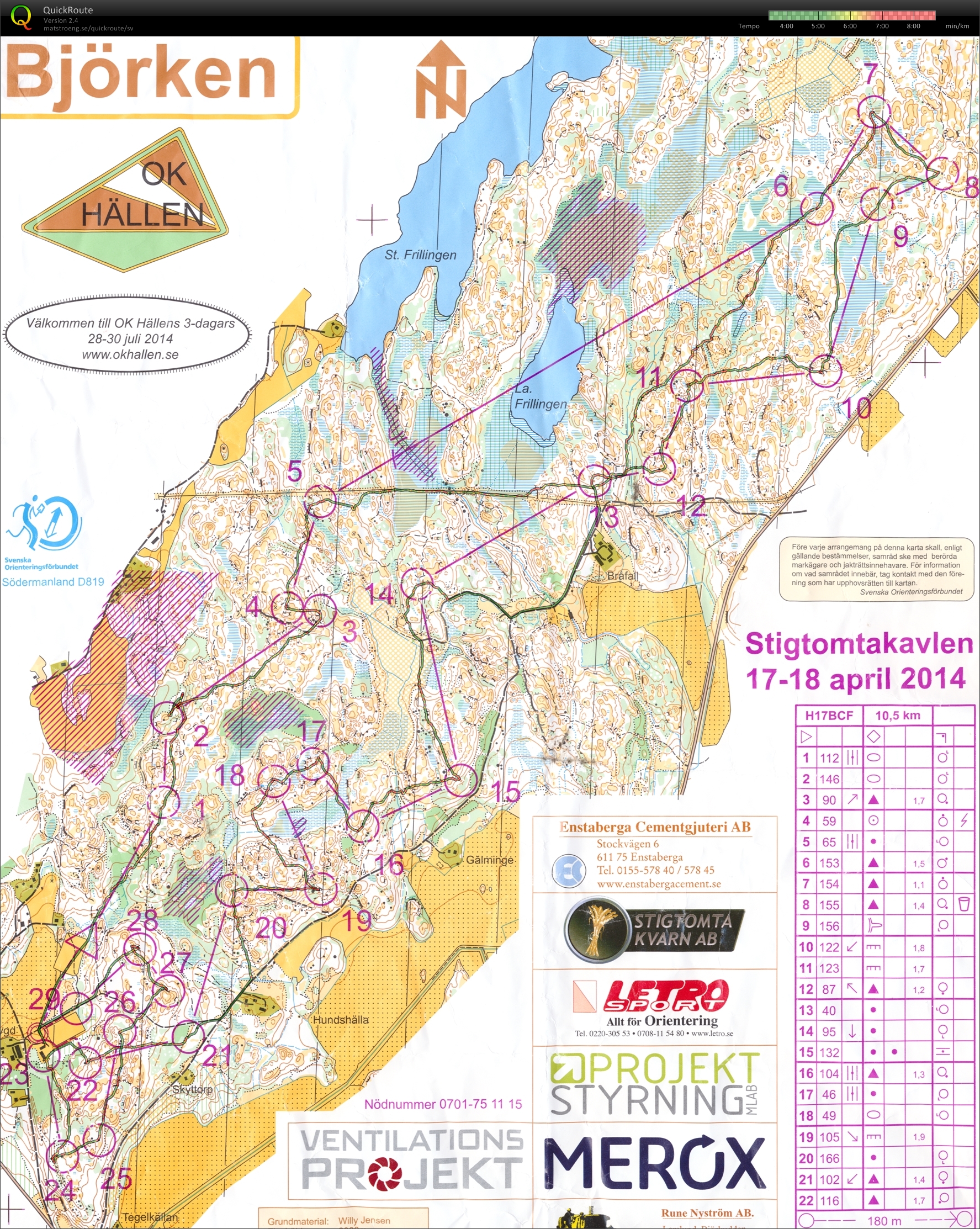 Karta från Stigtomtakaveln