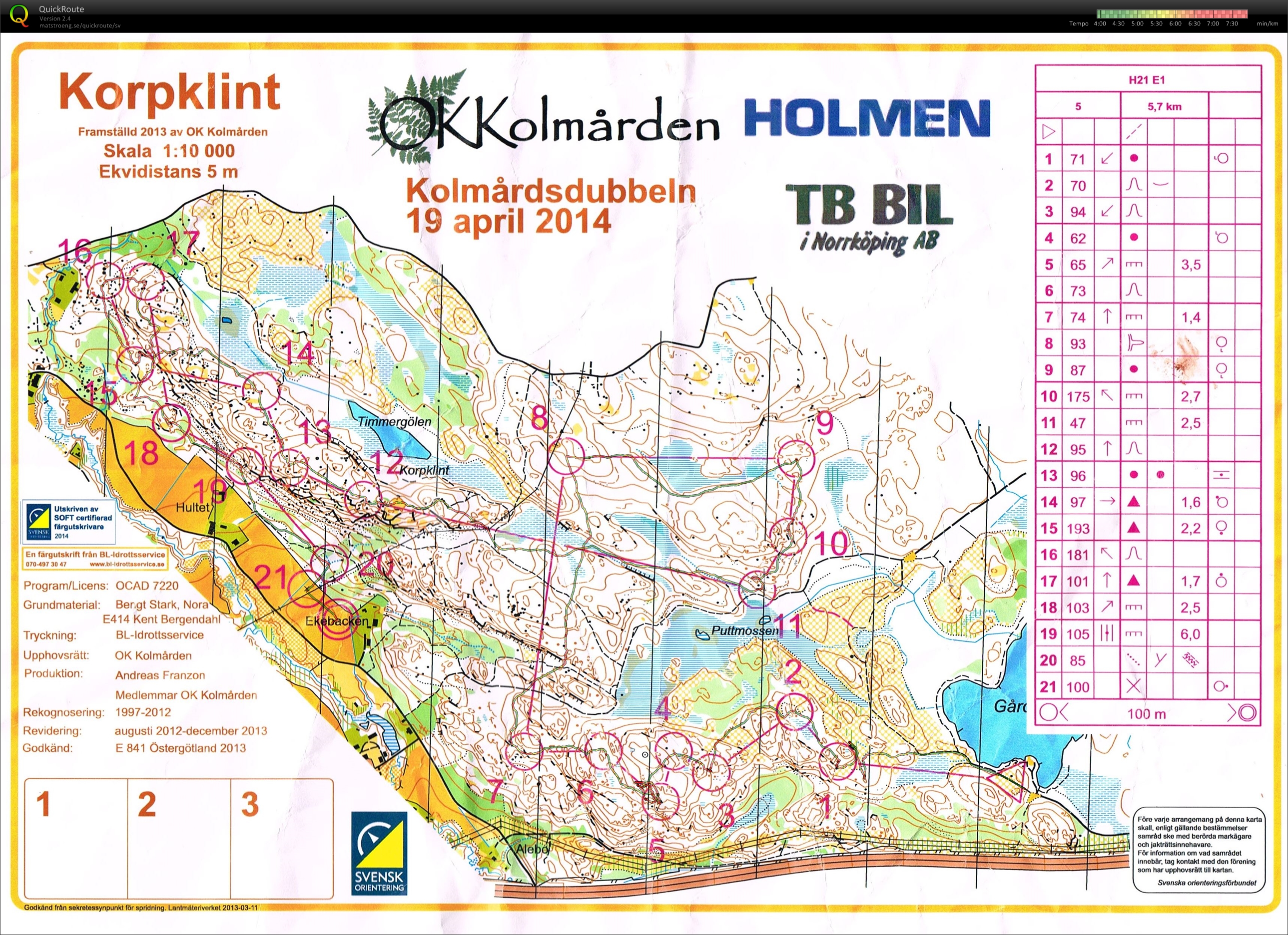 Karta från Kolmårdsmedeln