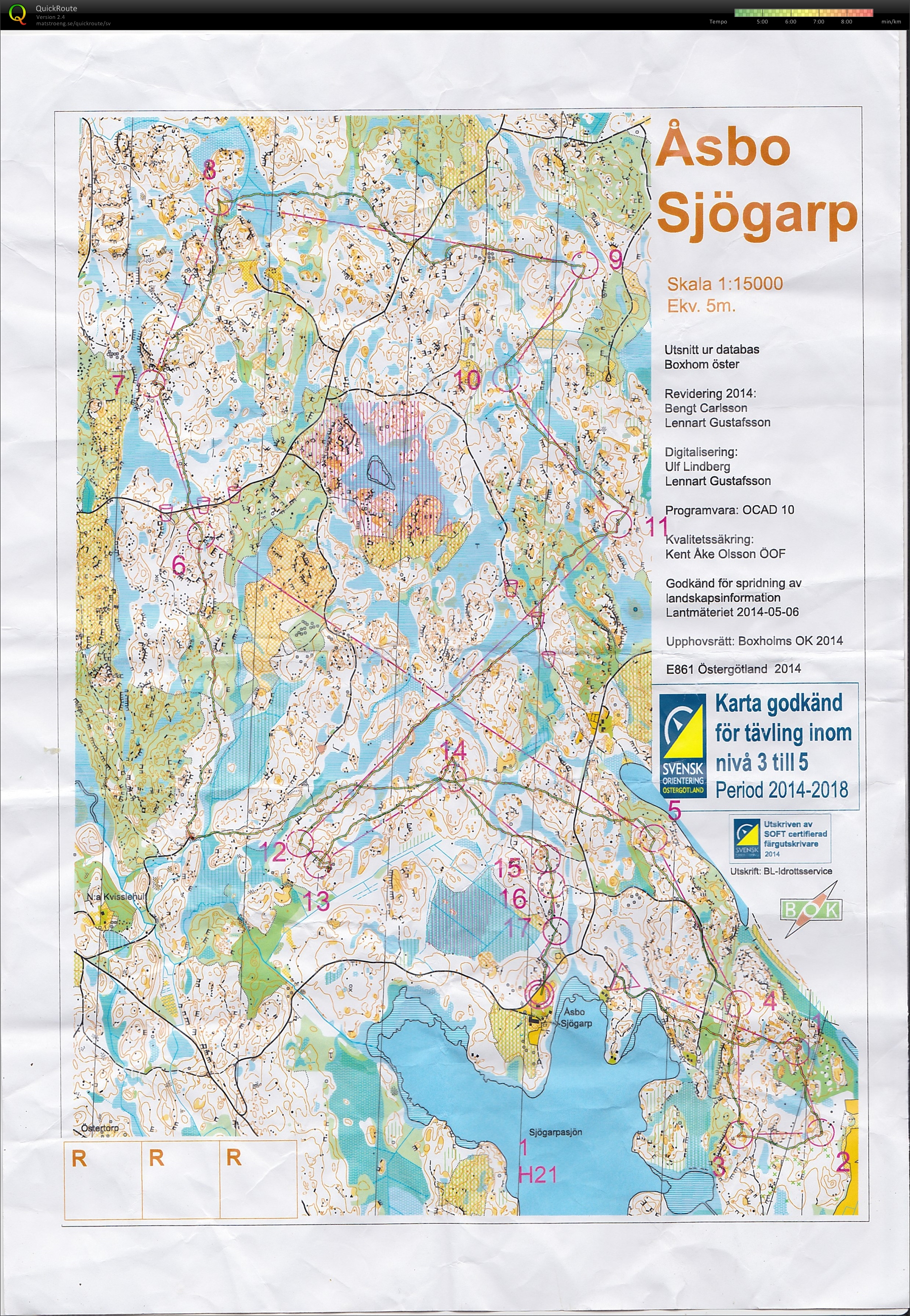 Karta från DM Lång Östergötland