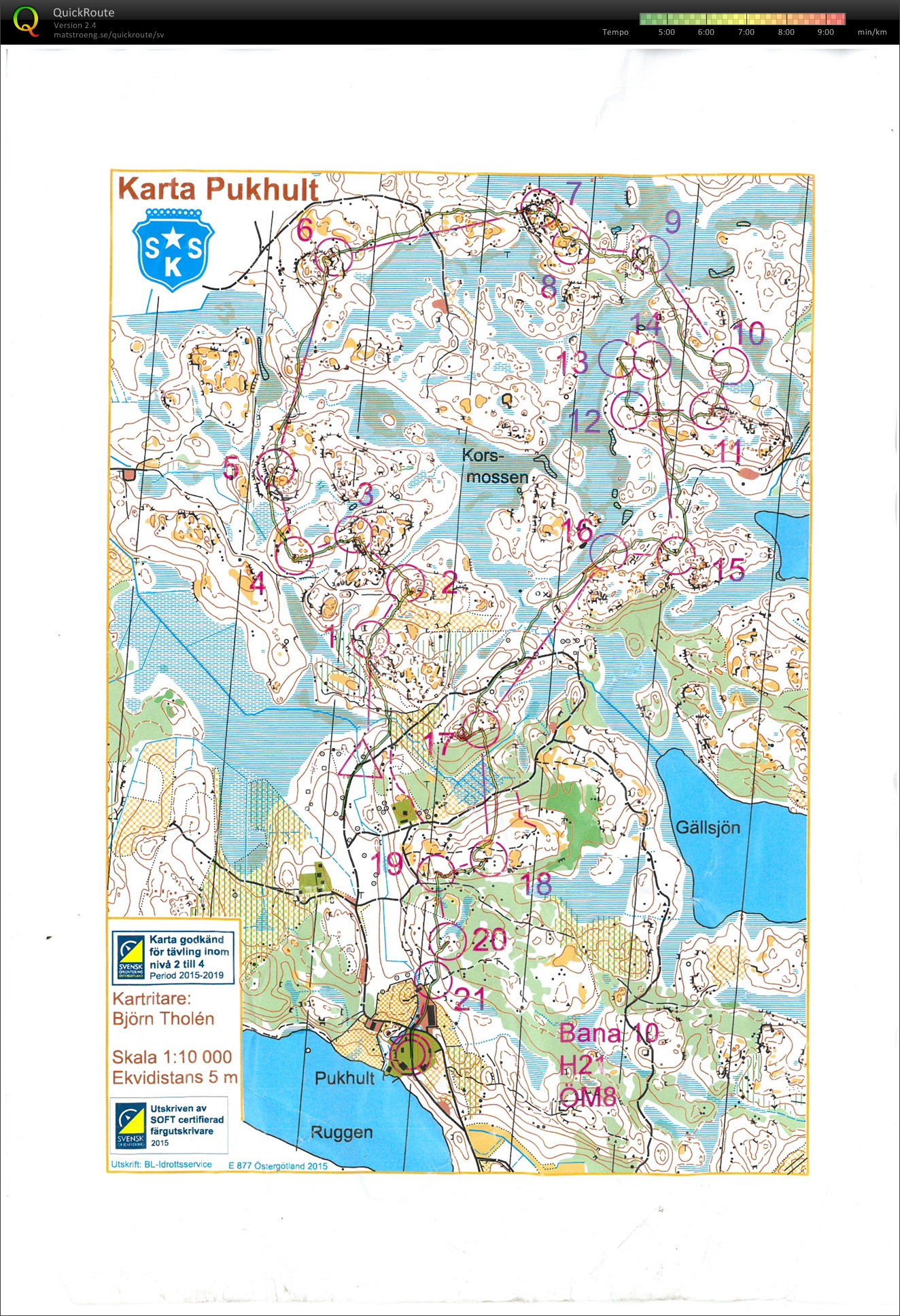 Karta från Stjärnorpssprinten