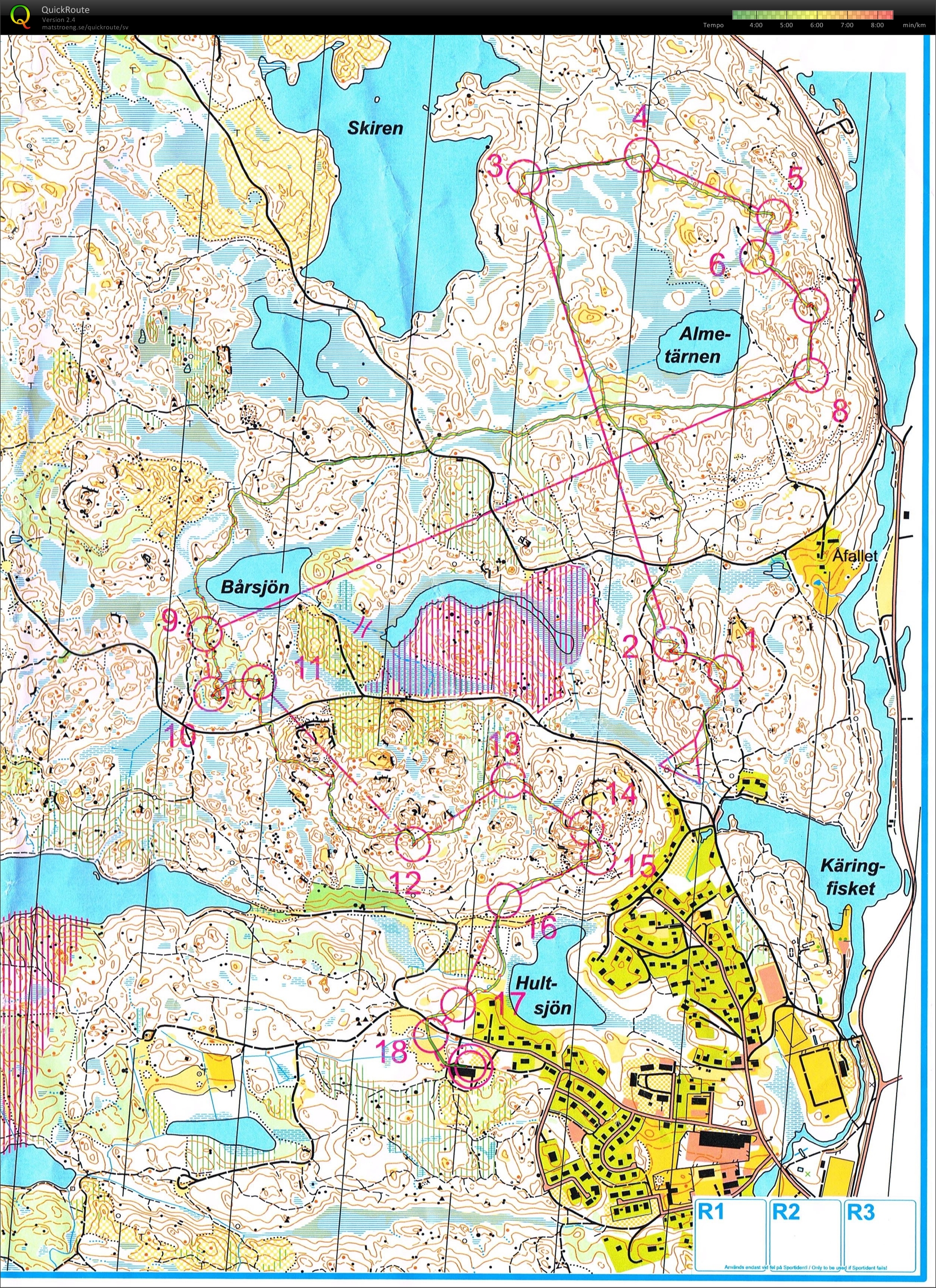 Karta från Finspångsorienteringen, medel