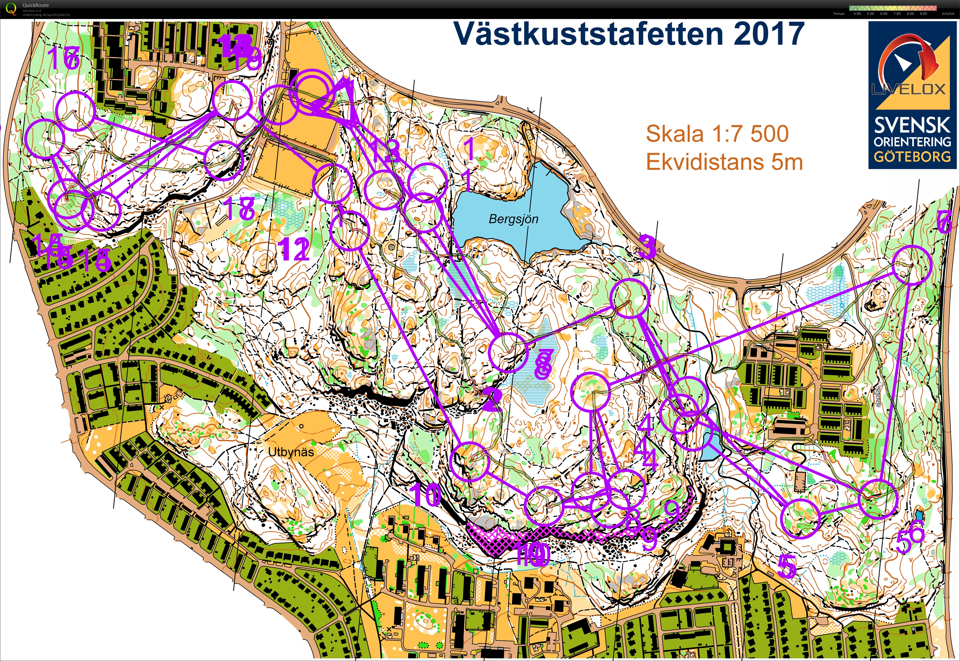 Orienteringskarta från Västkuststafetten