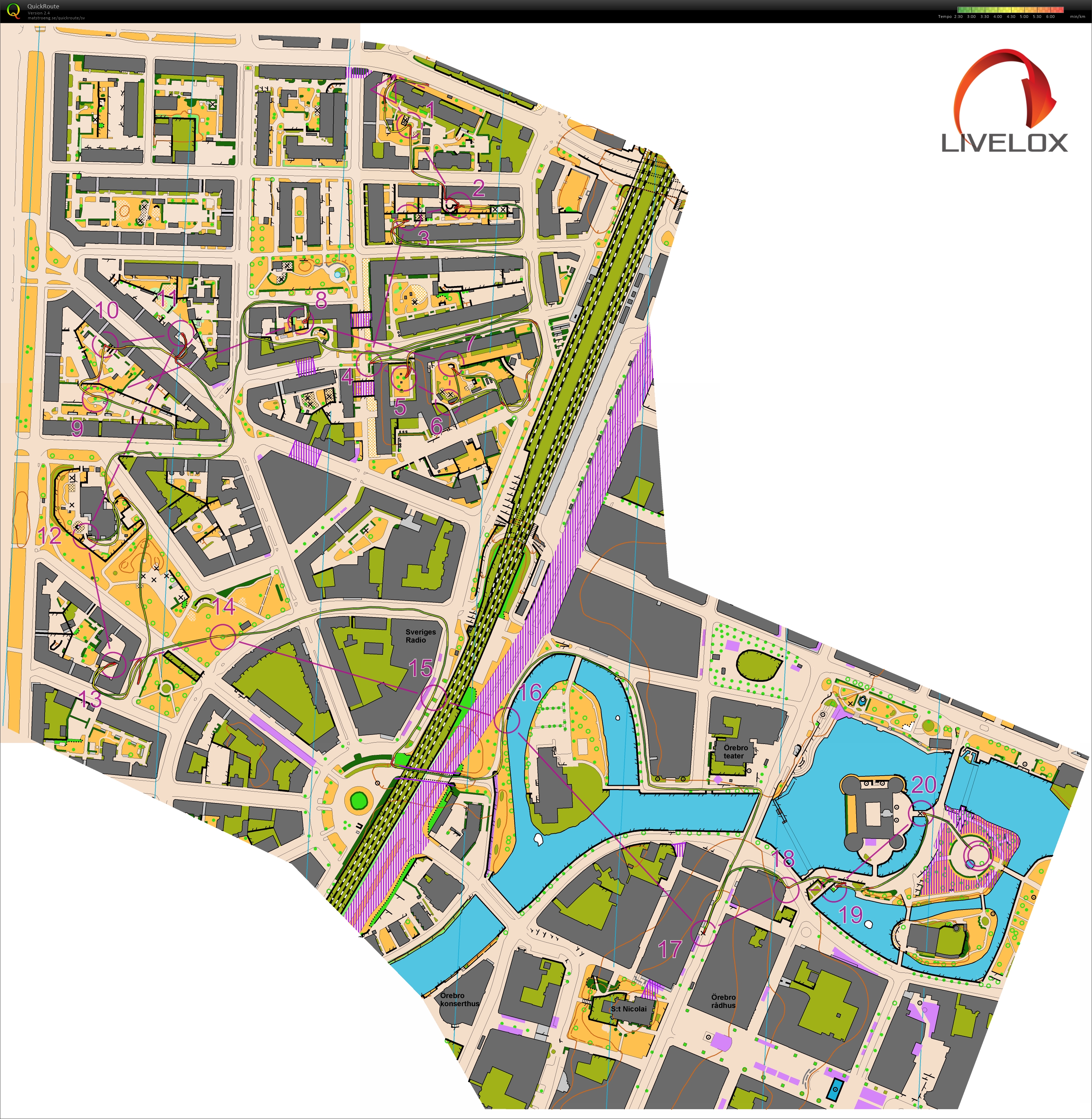 Karta från SM, sprint, individuell, final
