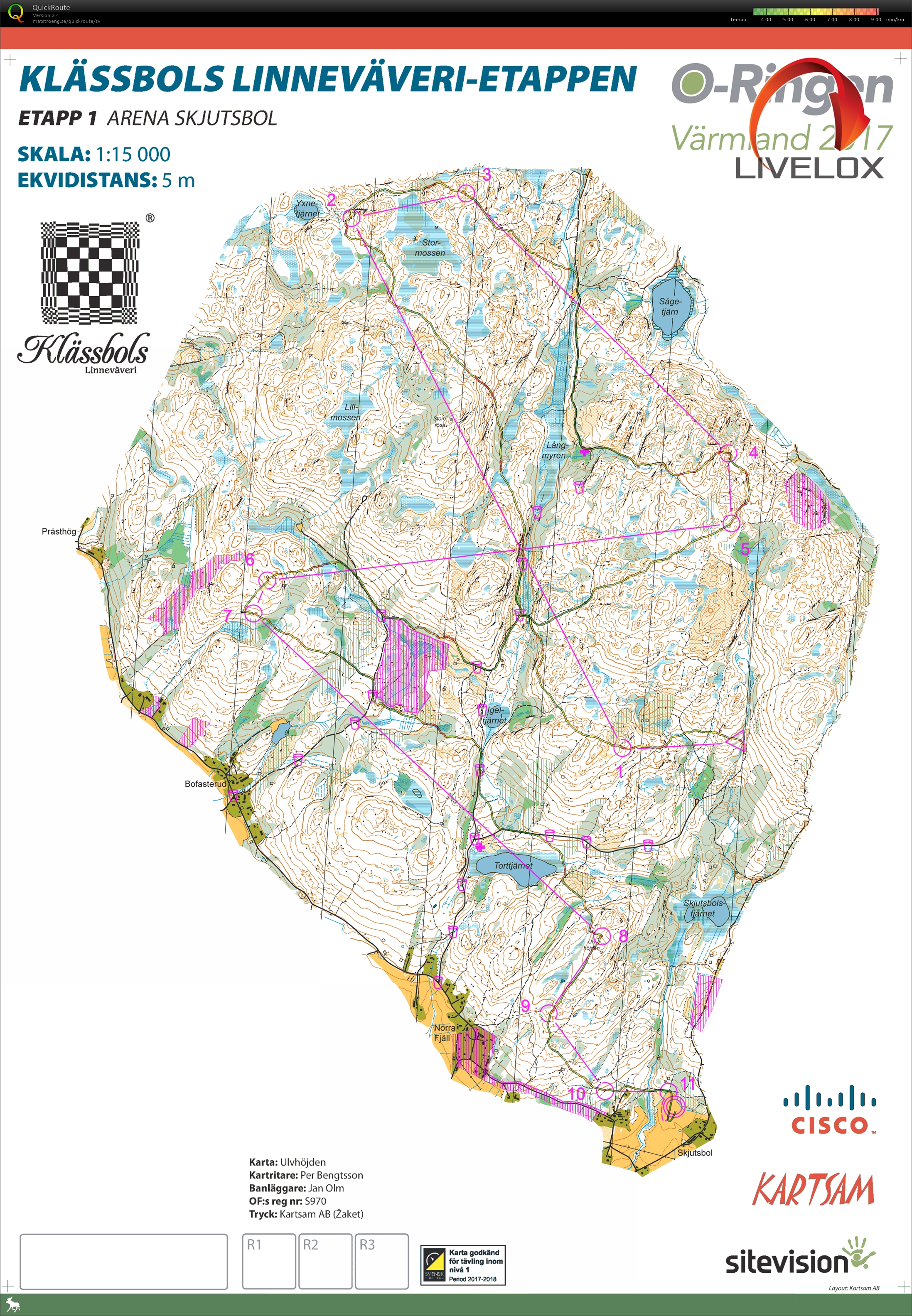 Karta från O-Ringen Värmland 2017
