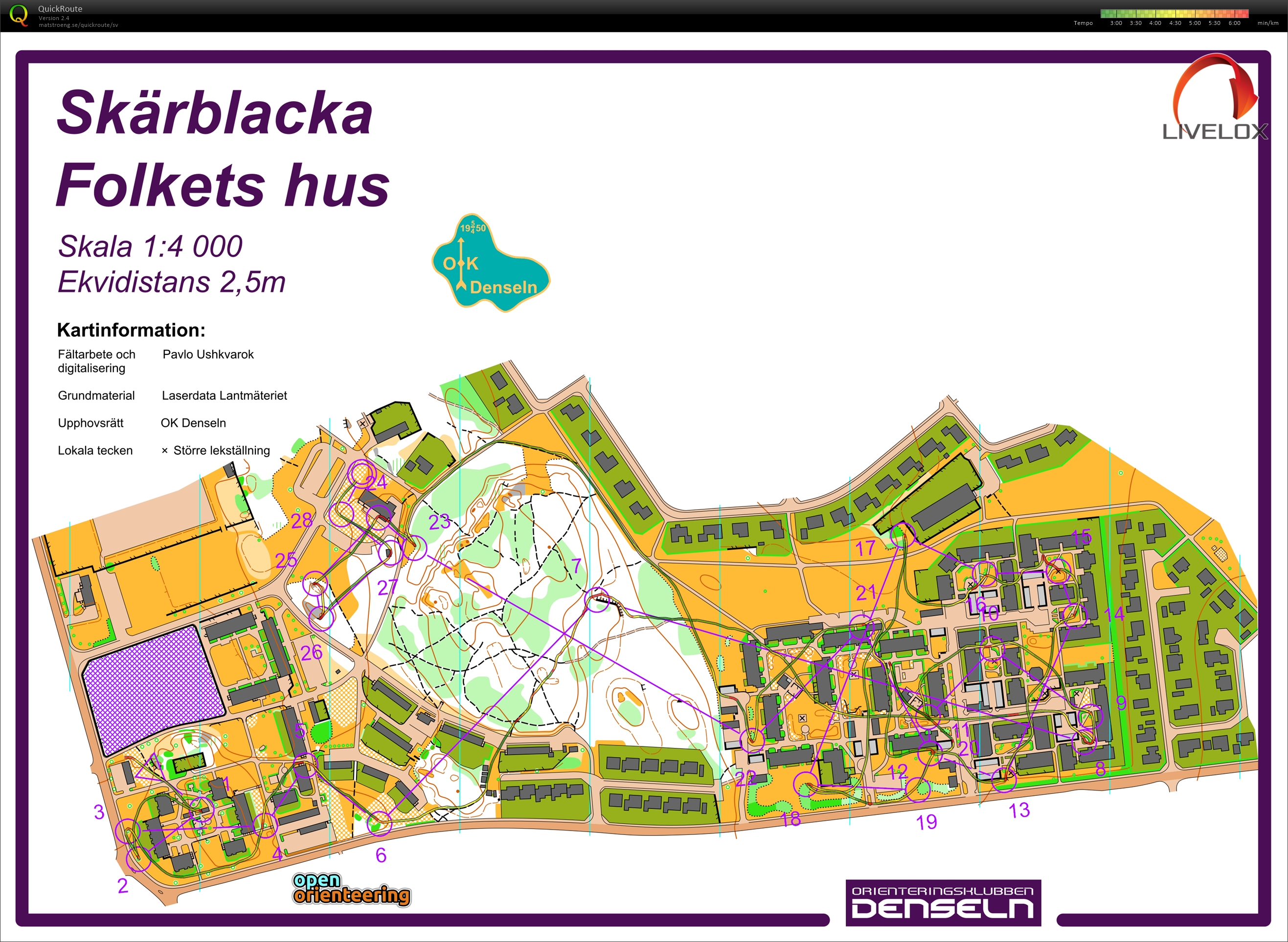 Karta från DM, sprint, Östergötland