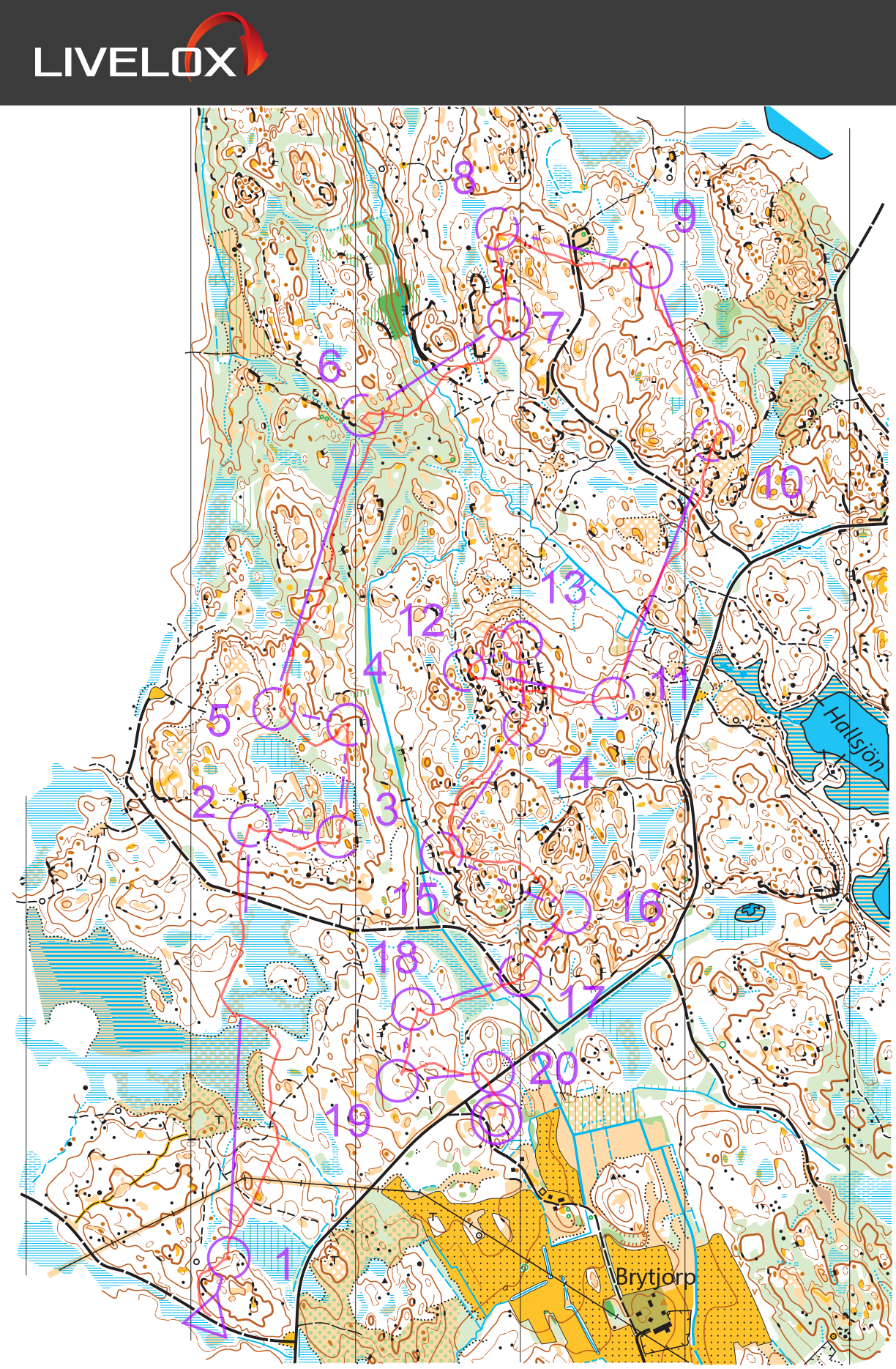 Orienteringskarta från Ljungsbrokampen