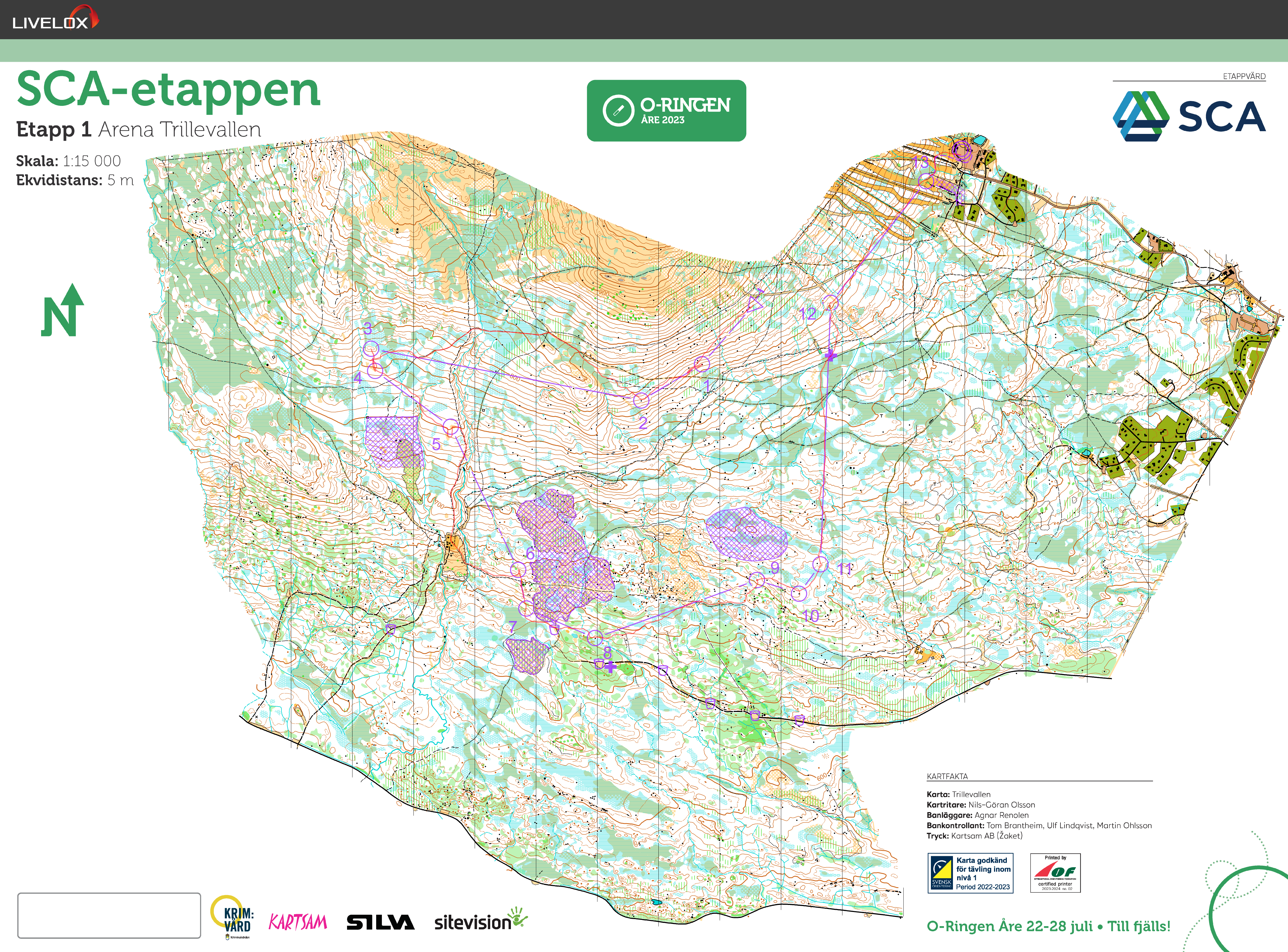 Orienteringskarta från O-Ringen Åre E1