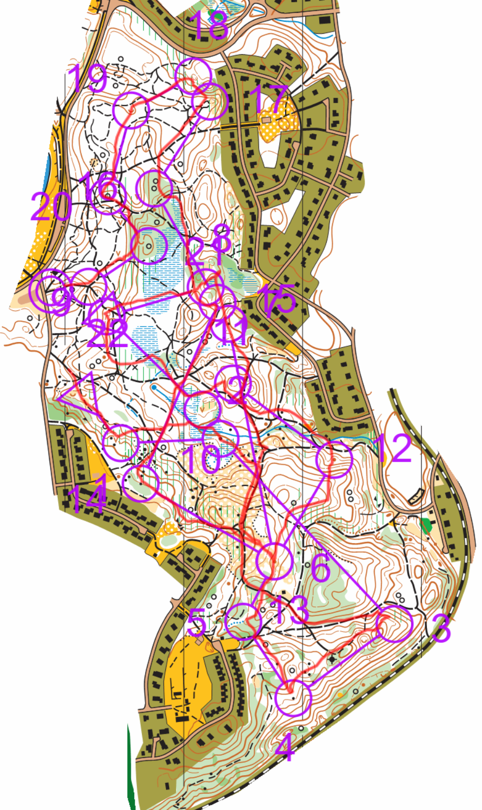 Orienteringskarta från Bauertrampet, medel