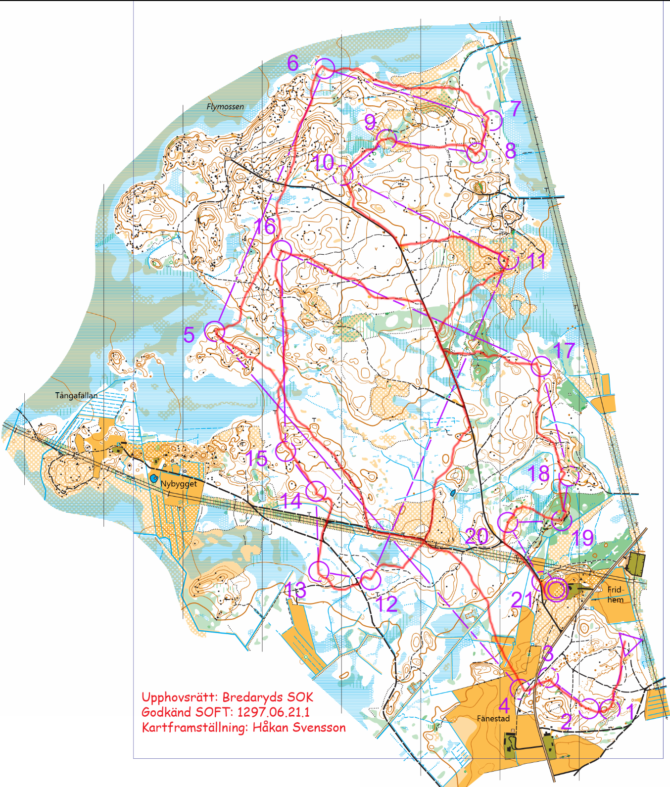 Orienteringskarta från Norrskogslången