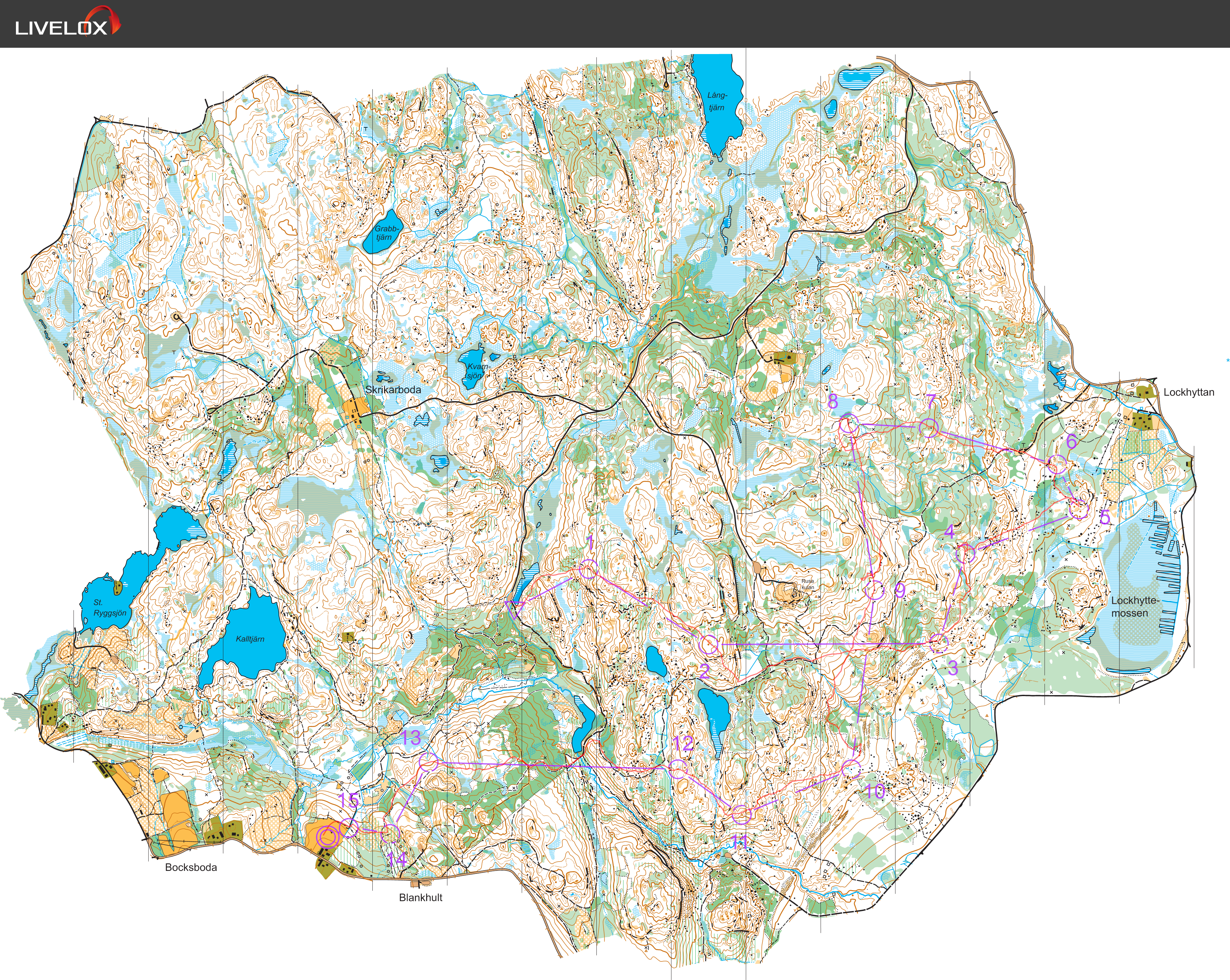 Orienteringskarta från Närkekvartetten, dag 2