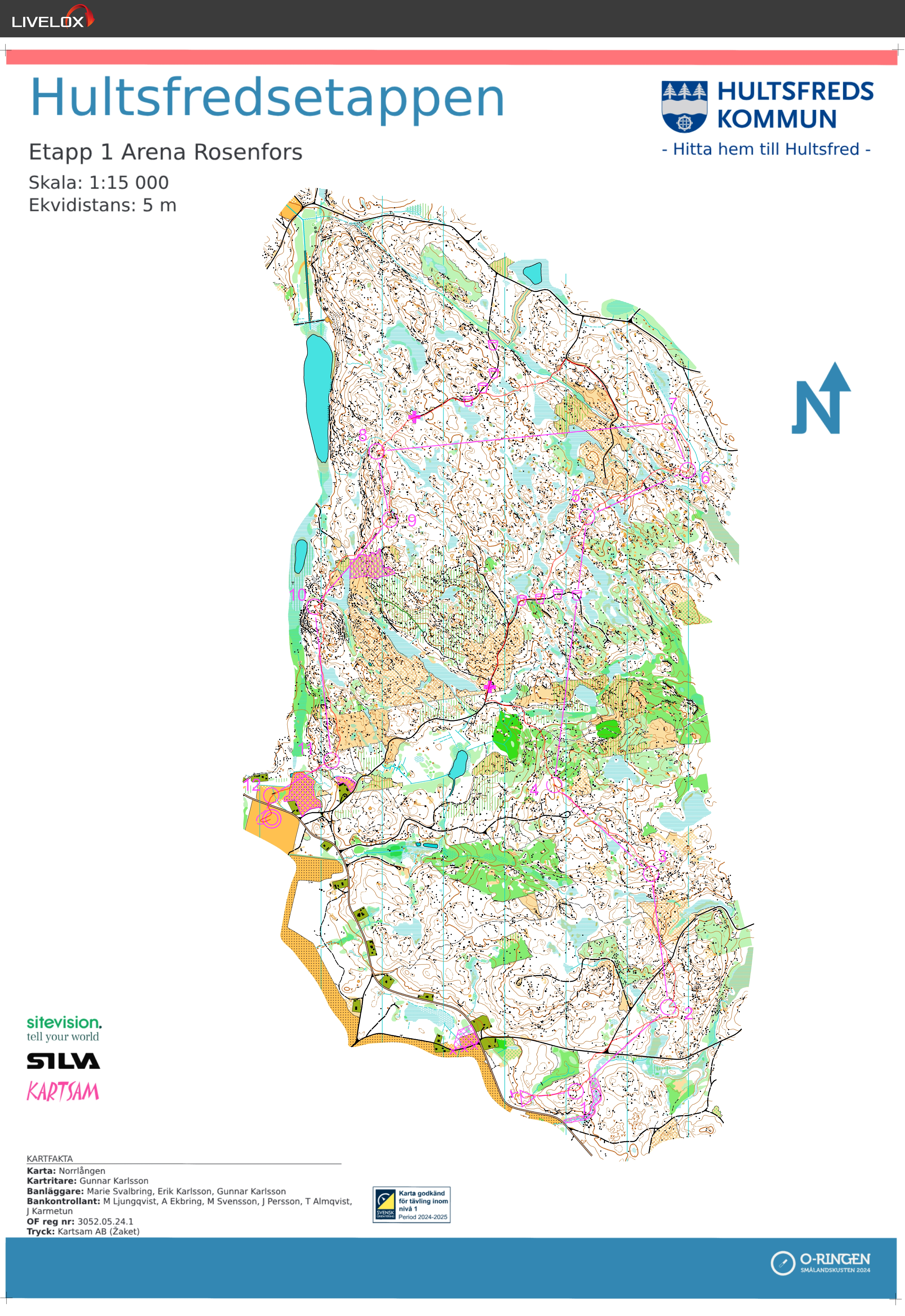 Orienteringskarta från O-Ringen Oskarshamn E1