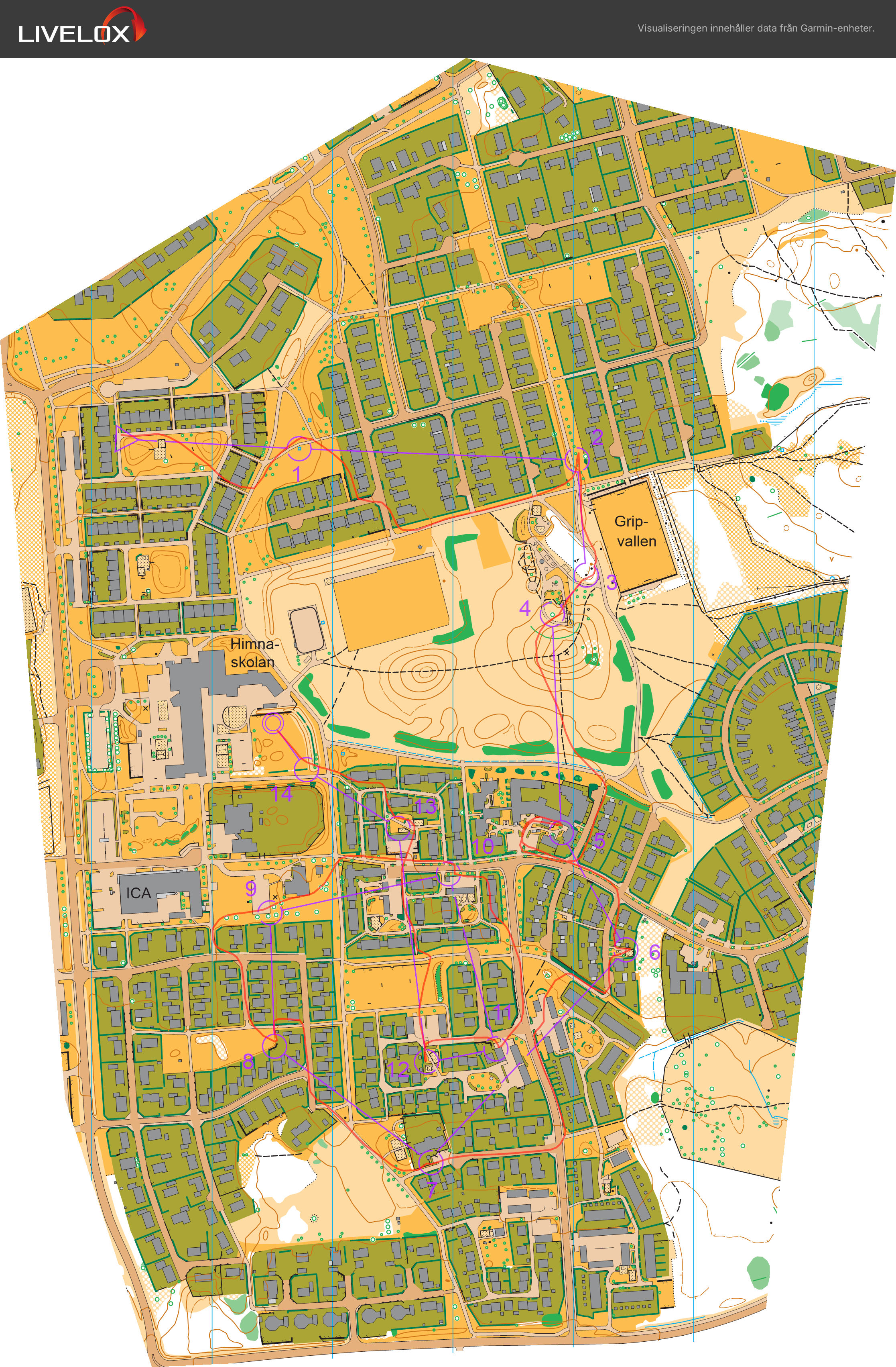 Orienteringskarta från DM, sprint, Östergötland