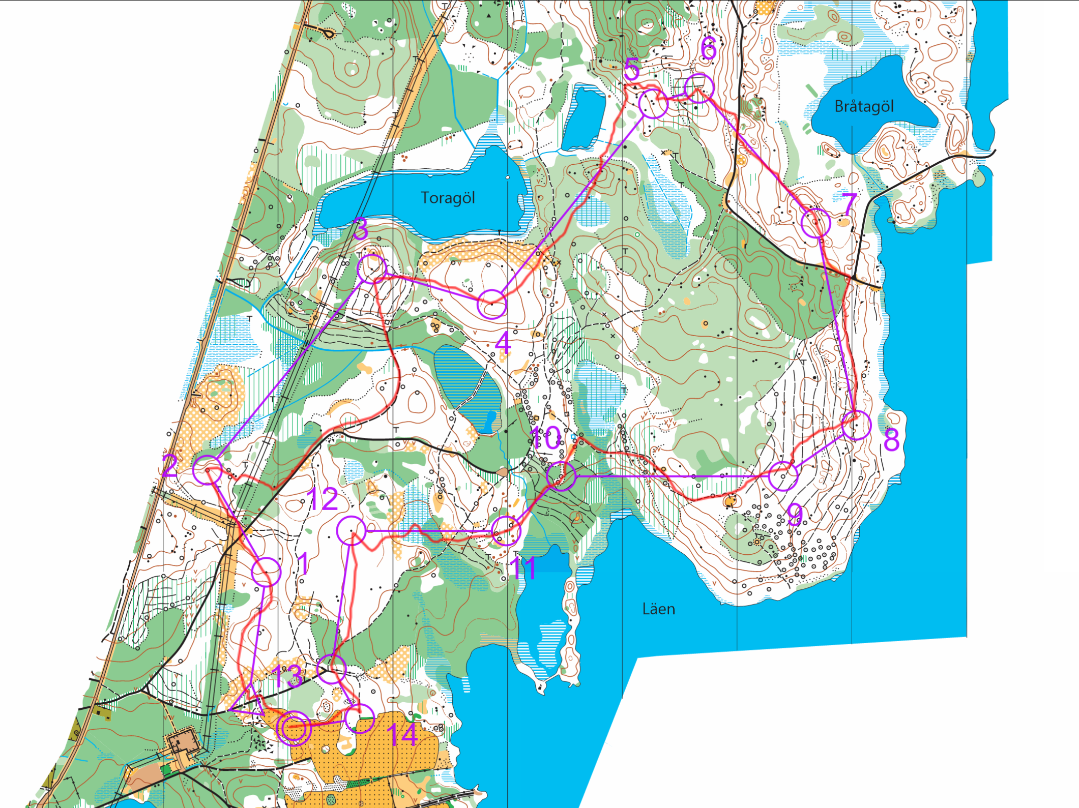 Orienteringskarta från Tjoget