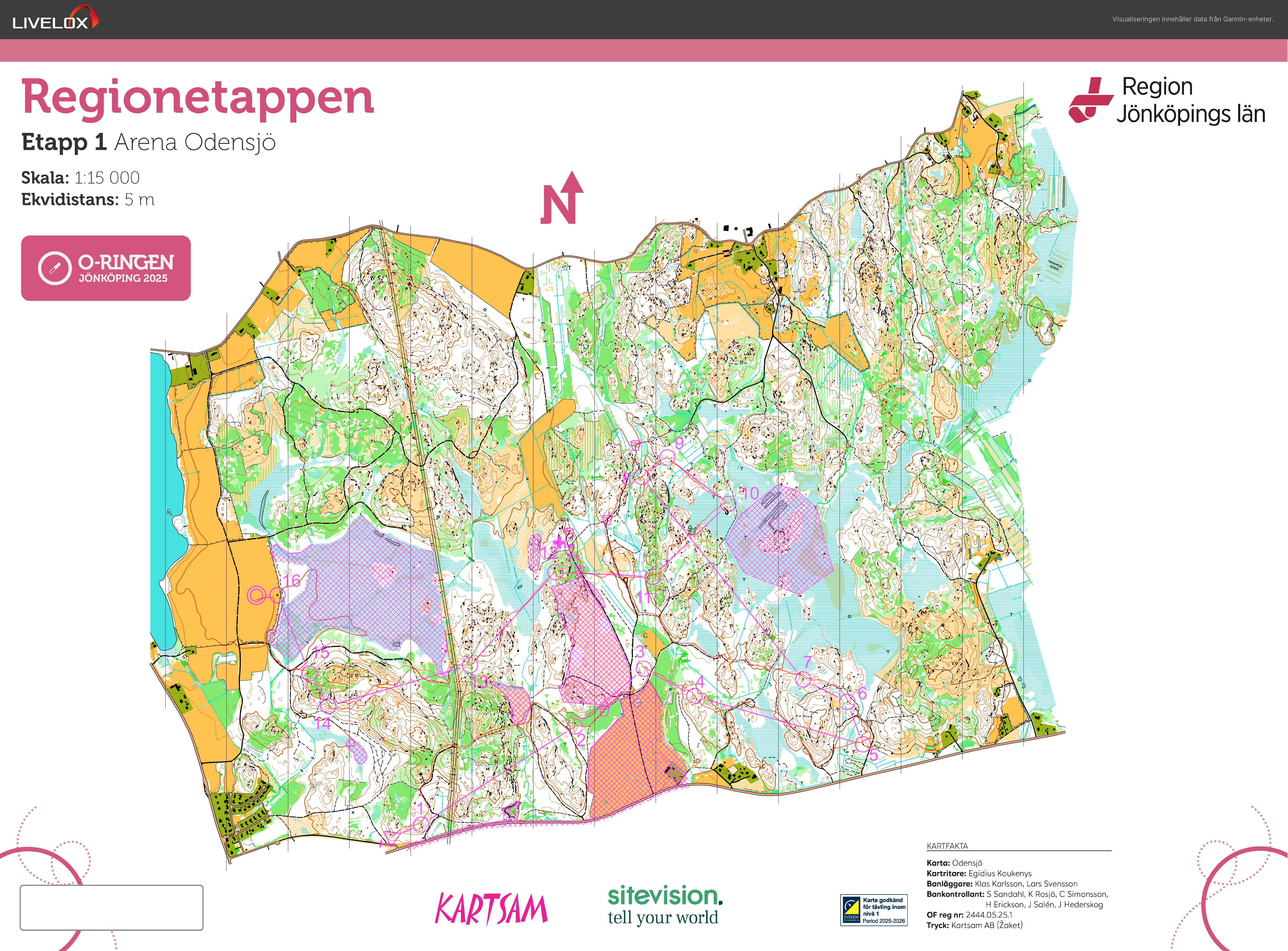 Orienteringskarta från O-Ringen Jönköping E1
