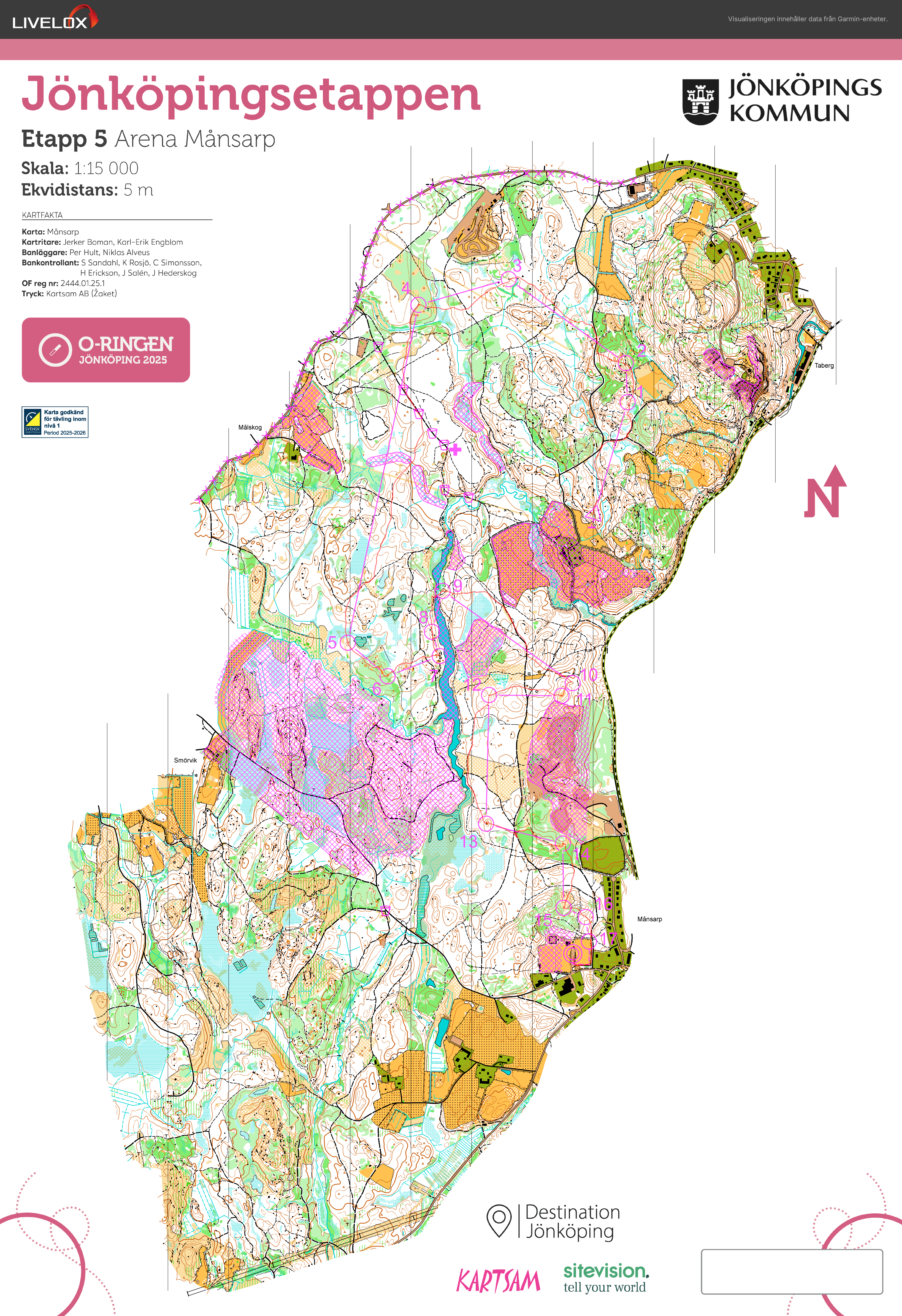 Orienteringskarta från O-Ringen Jönköping E5