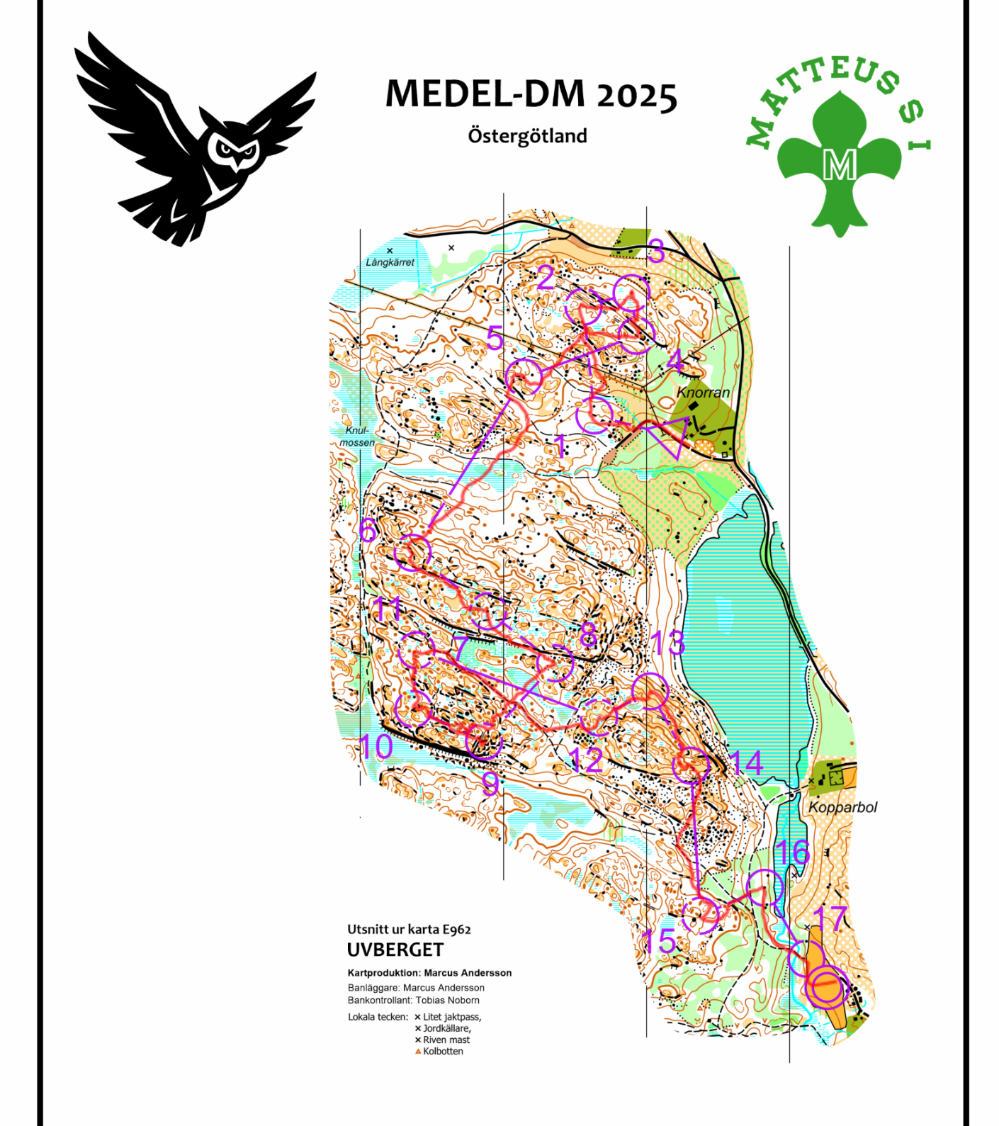 Orienteringskarta från DM, medel