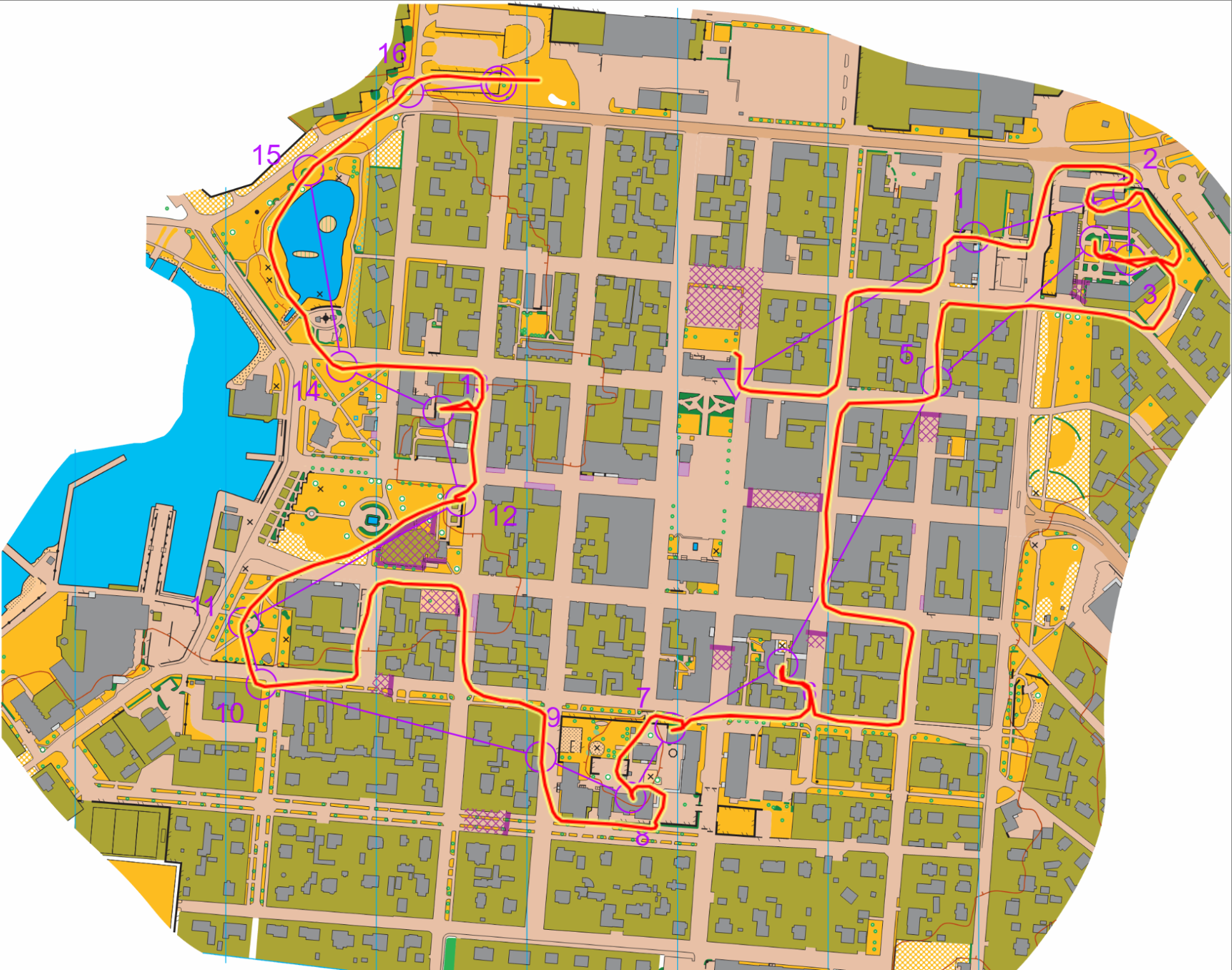 Orienteringskarta från Veteran-SM, sprint