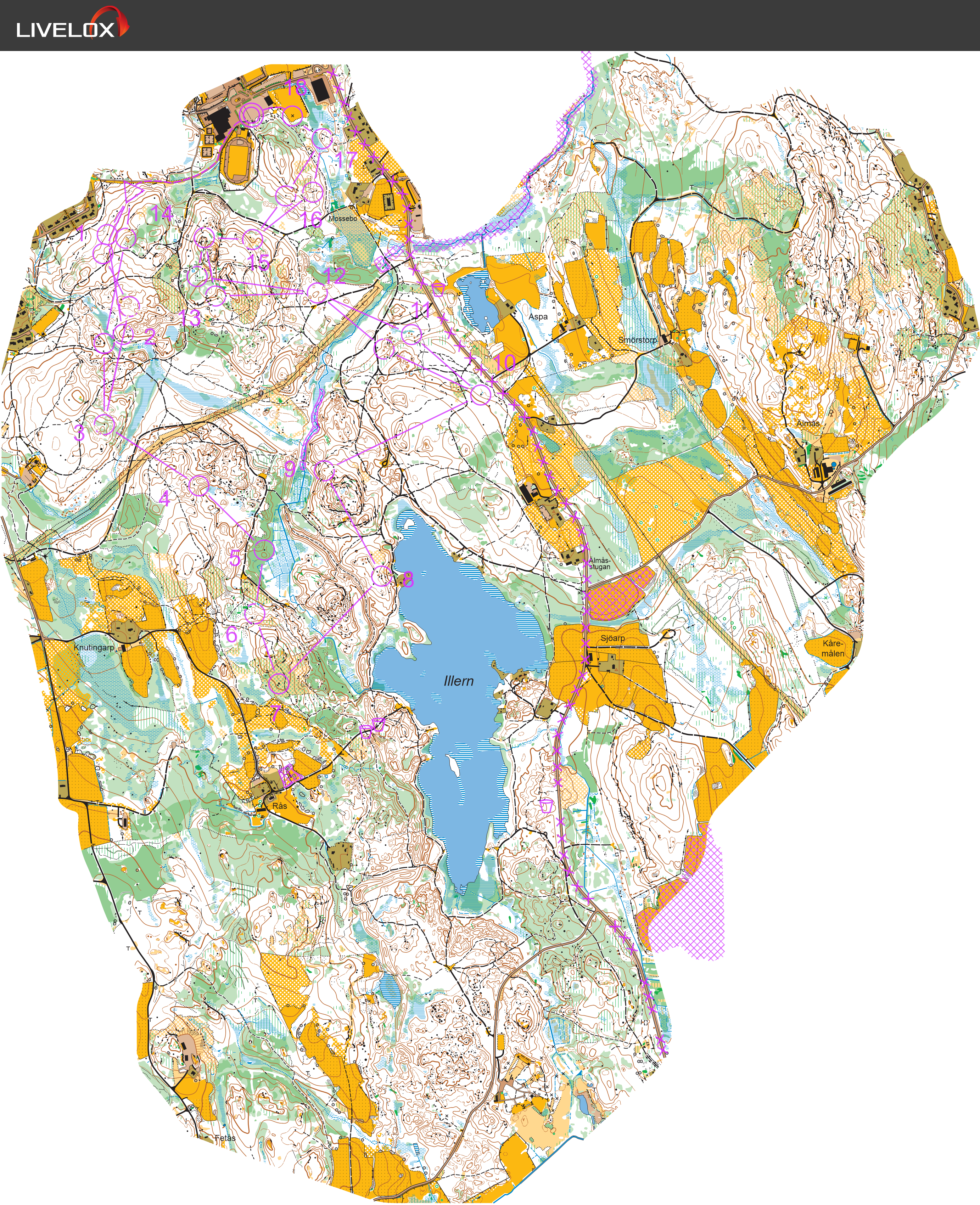 Karta från Tiomila