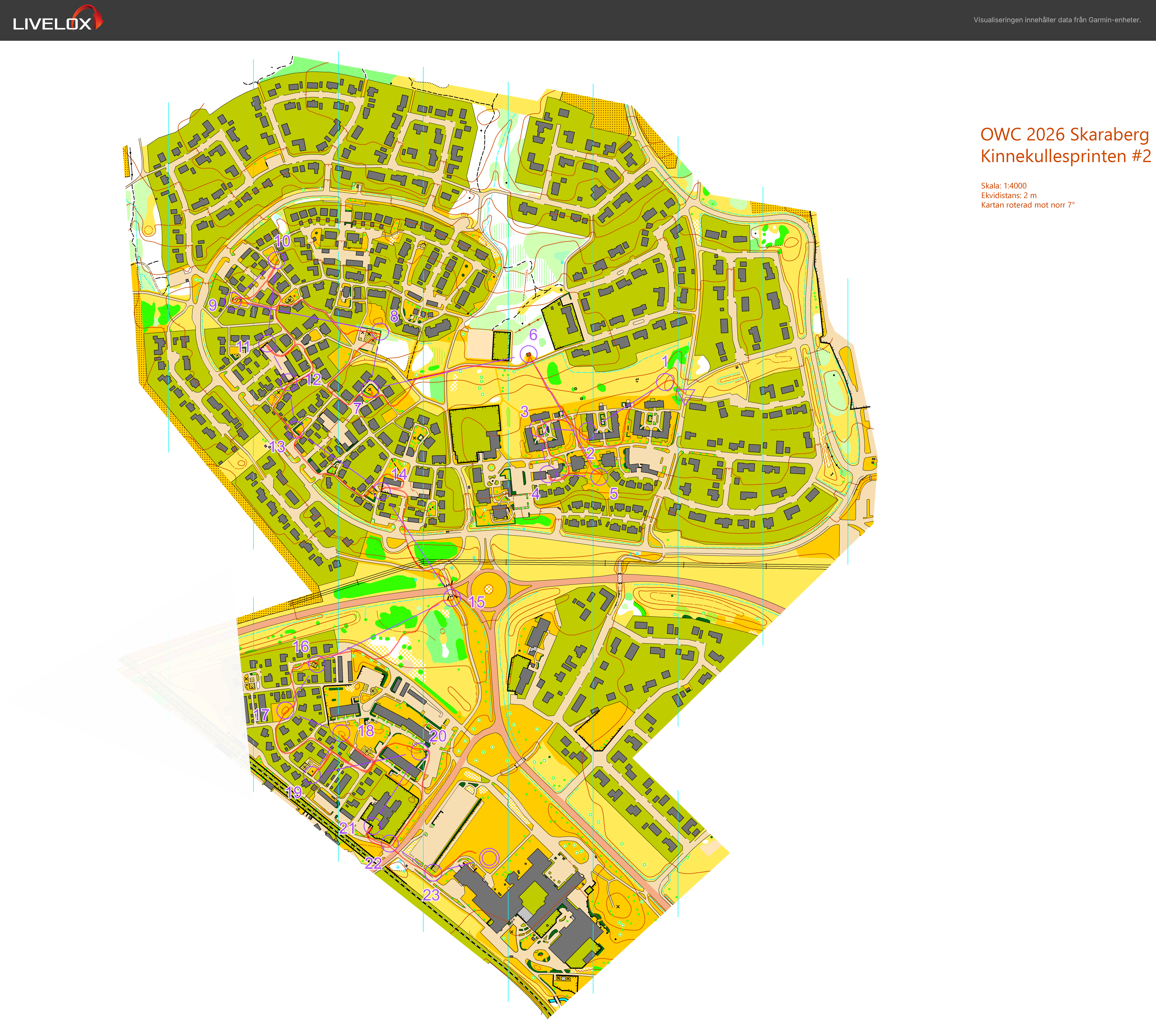 Orienteringskarta från Kinnekullesprinten E2