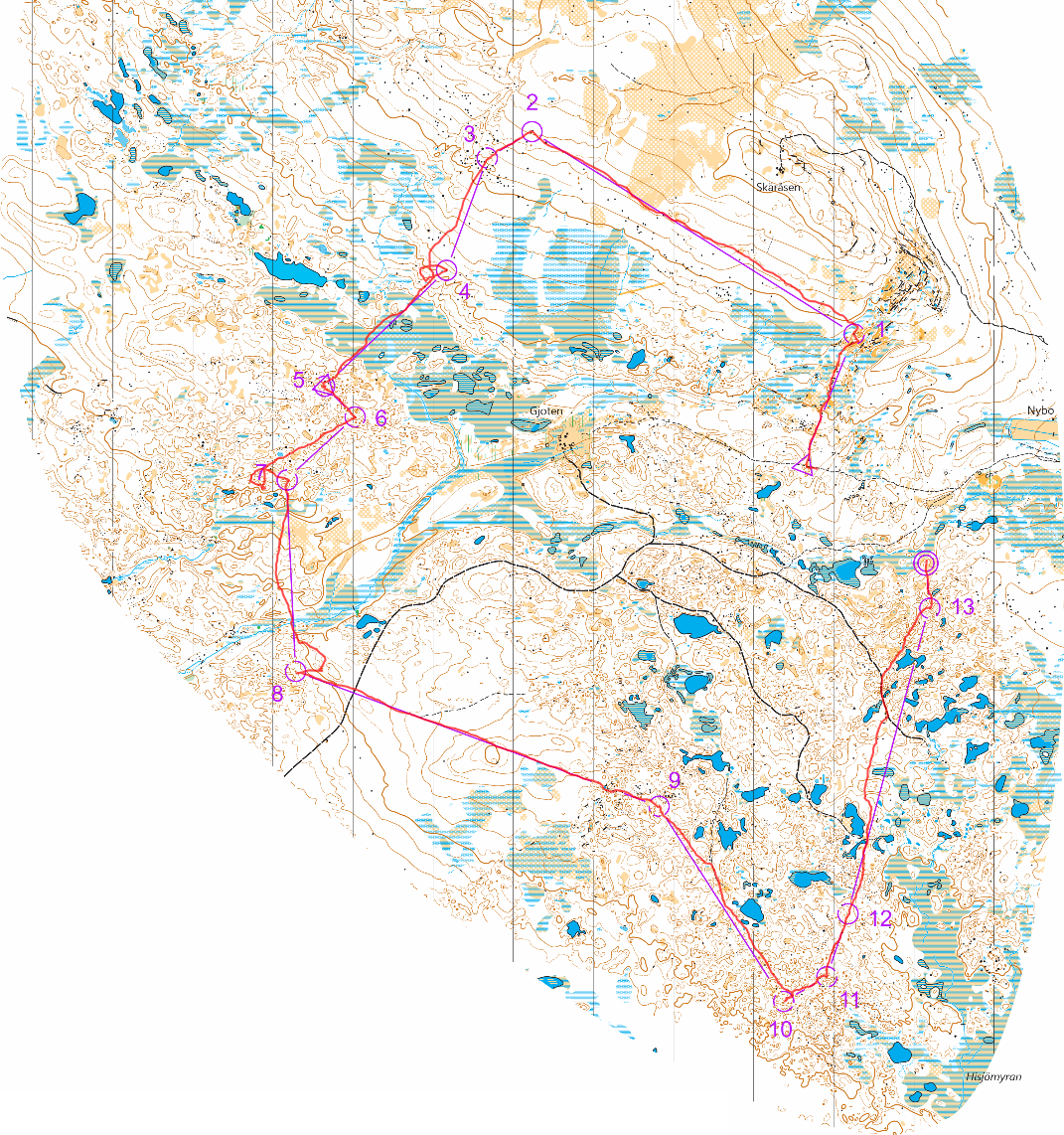 Orienteringskarta från Grövelsjöorienteringen, E1