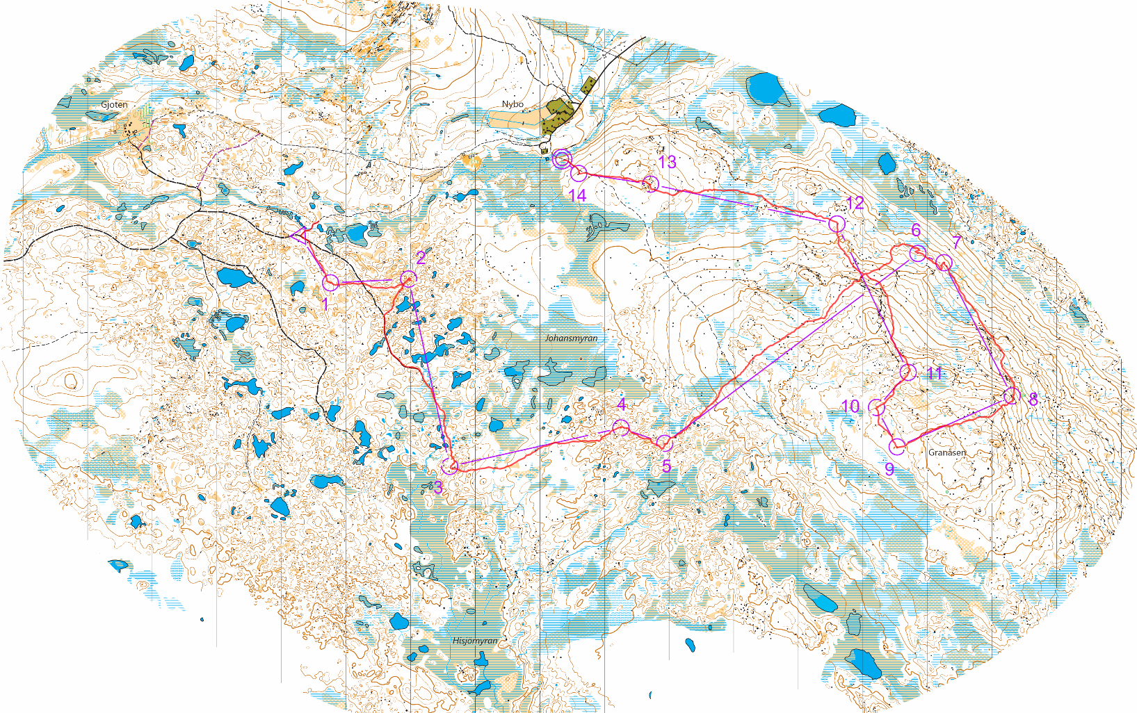 Orienteringskarta från Grövelsjöorienteringen, E2