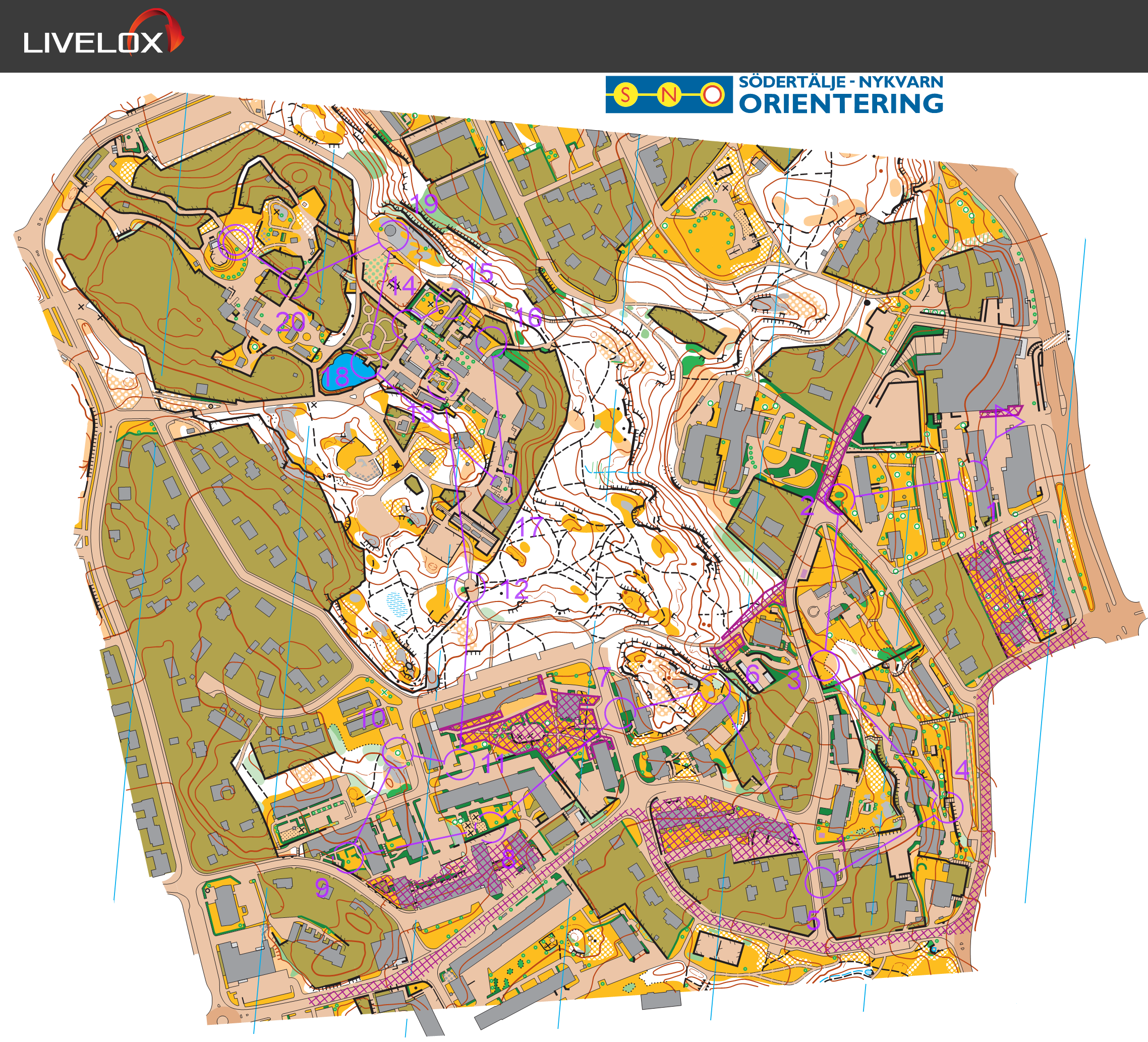 Karta från Veteran-SM Sprint